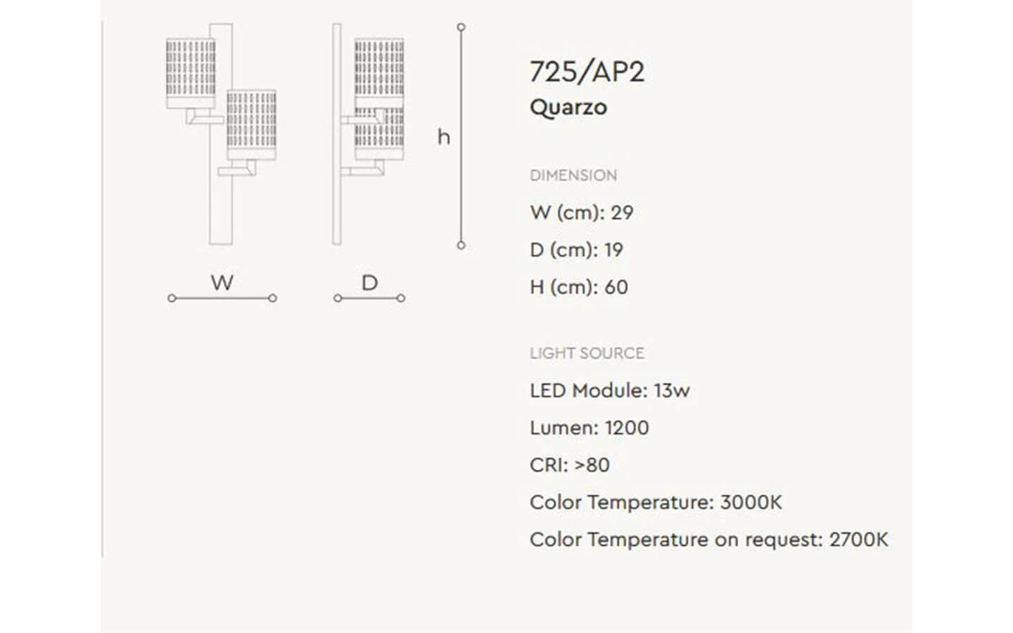 Аплик QUARZO LED ITALAMP - 9 - Stolbg.com