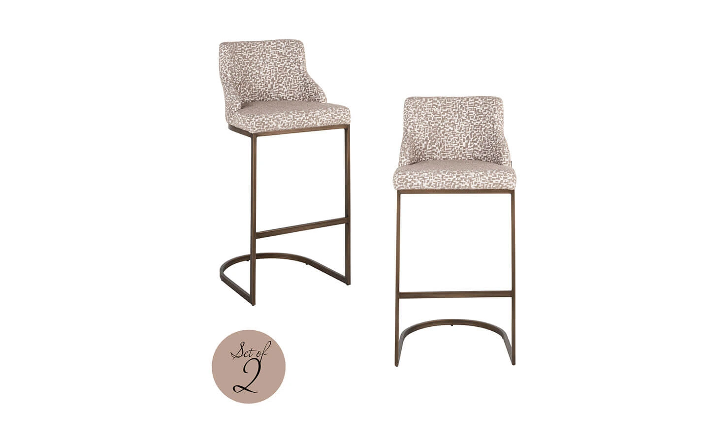 Бар стол BOLTON NATURAL GEO, Сет от 2 Richmond Interiors - 1 - Stolbg.com