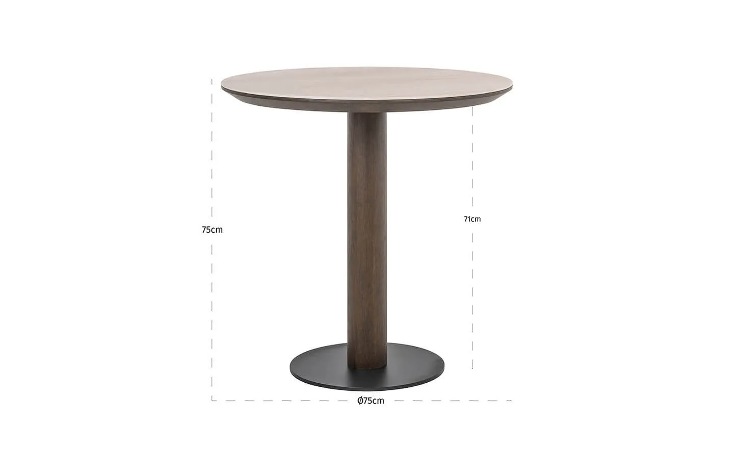 Бистро маса RITZ BROWN 75Ø Richmond Interiors - 5 - Stolbg.com