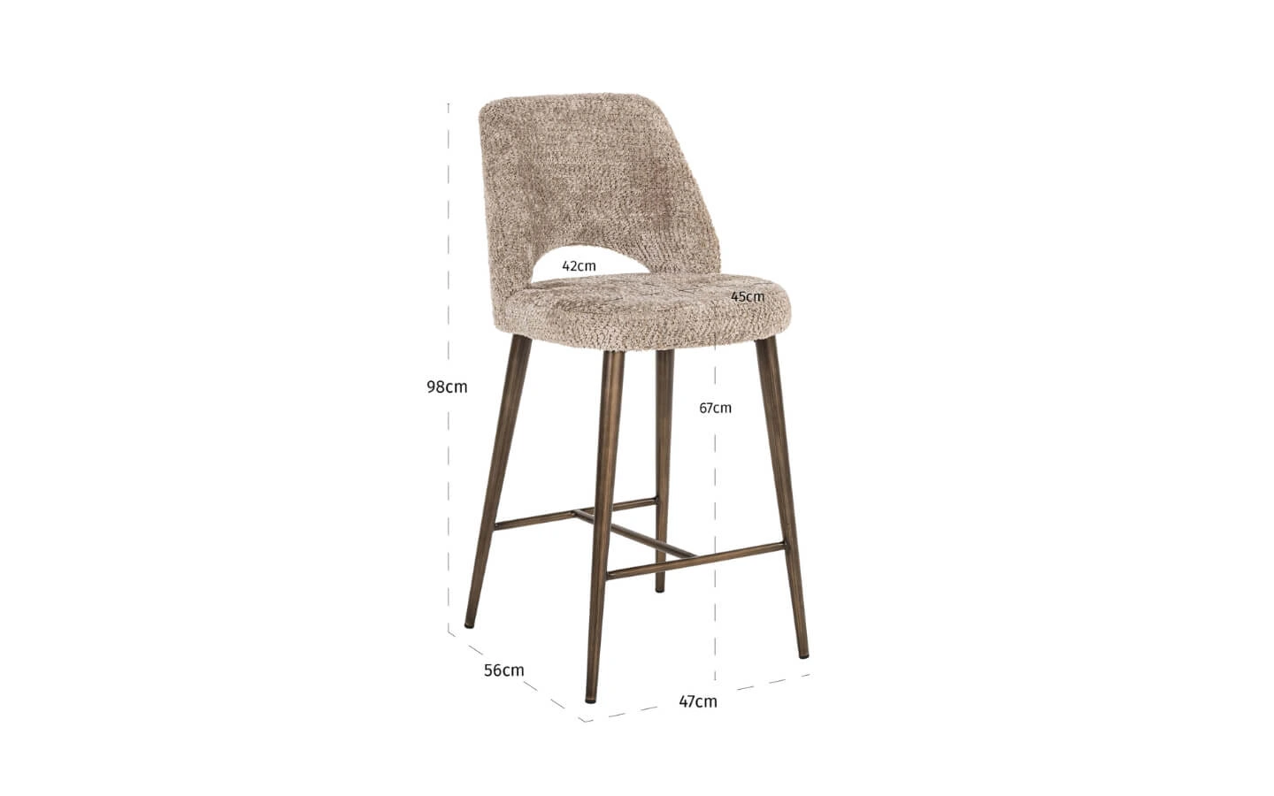 Бар стол DELPHINE LOVELY NATURE LOW Richmond Interiors - 10 - Stolbg.com