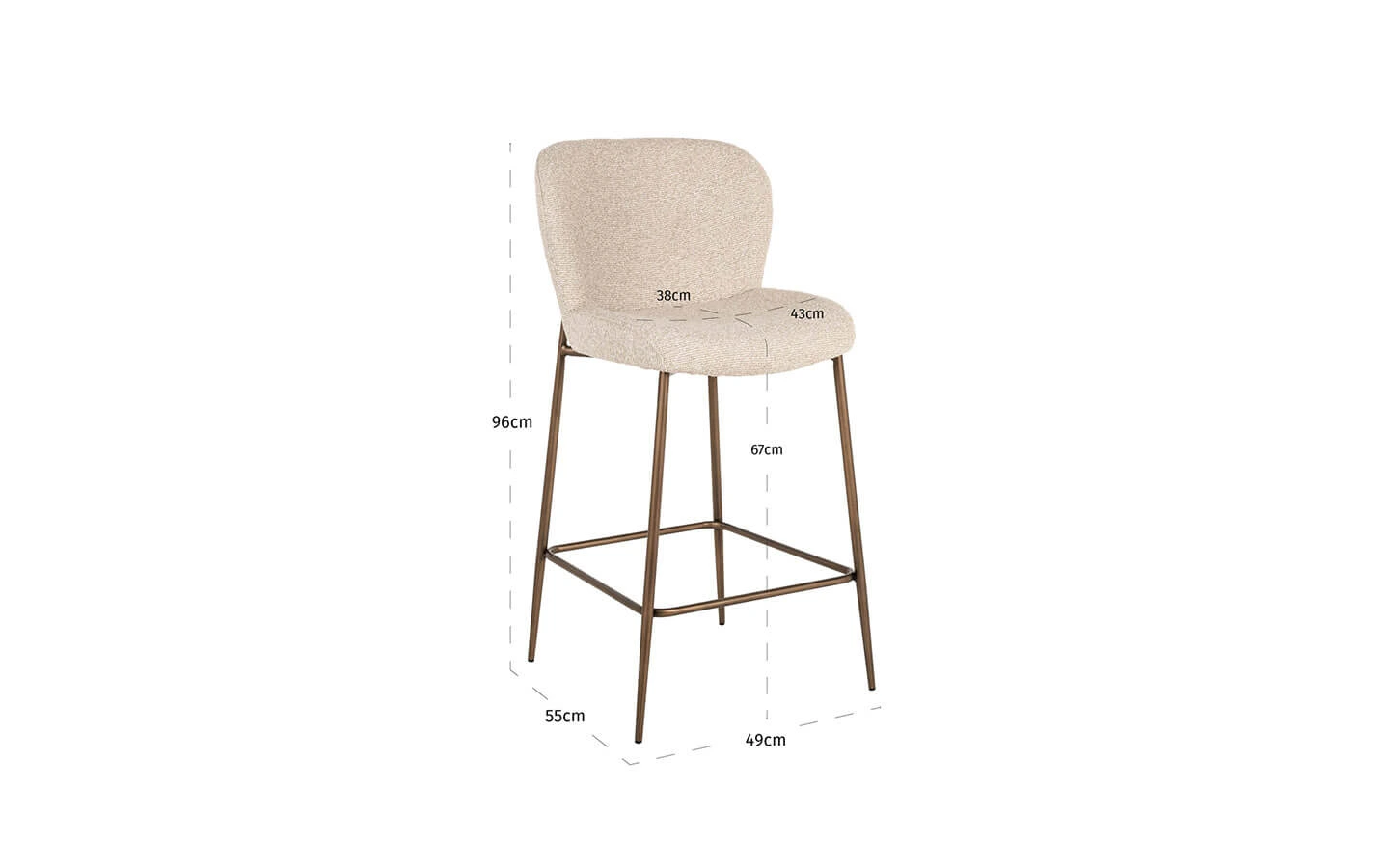 Бар стол ODARBY BISCOTTI LOW Richmond Interiors - 9 - Stolbg.com