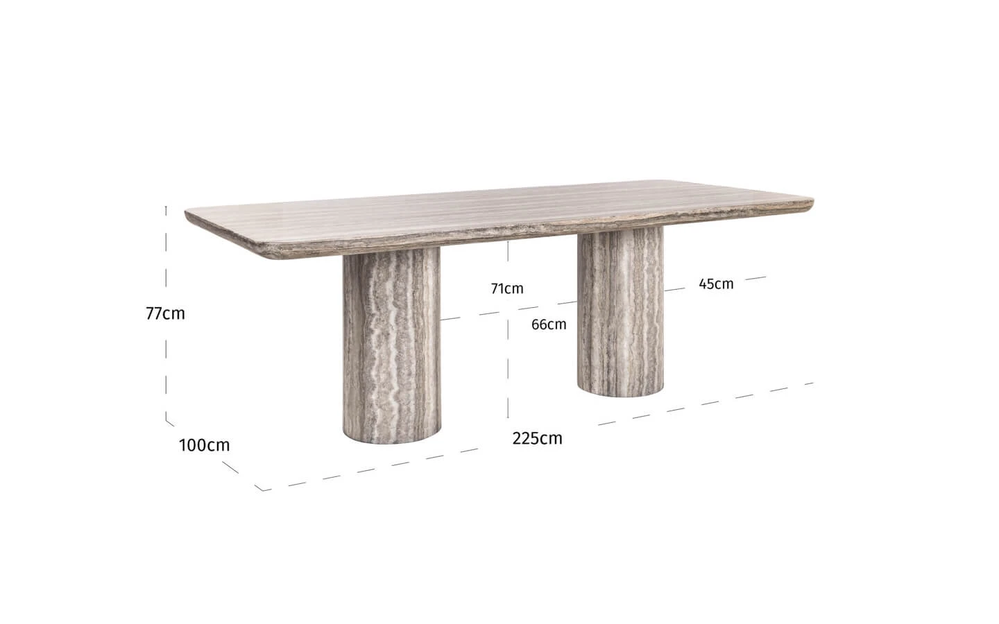 Маса DENIZLY GREY 225 FAUX TRAVERTINE Richmond - 11 - stolbg.com