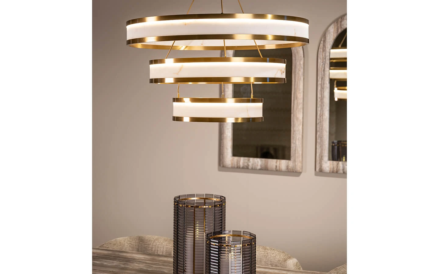 Огледало CALVO GREY FAUX TRAVERTINE Richmond - 4 - stolbg.com