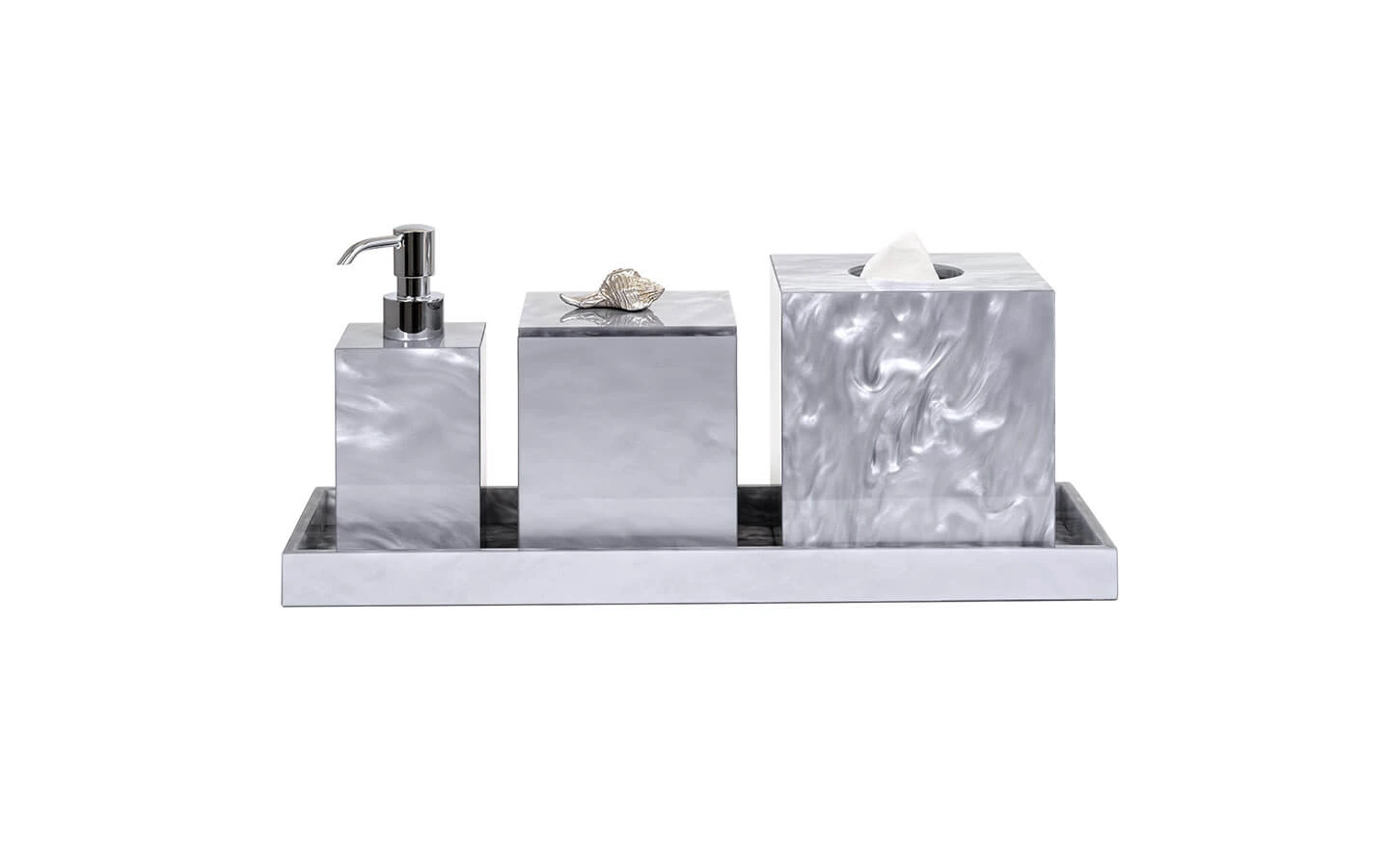Кутия за кърпички BEA SQUARE LIGHT GREY Pinetti - 3 - Stolbg.com