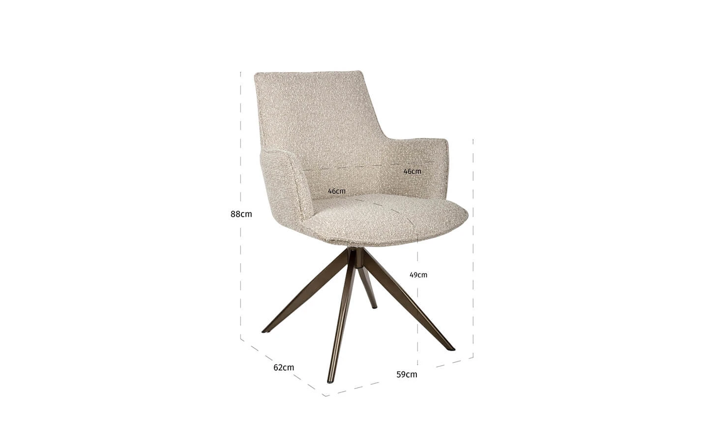 Стол DAKOTA WITH ARM NATURAL CHUNKY SWIVEL Richmond - 6 - stolbg.com