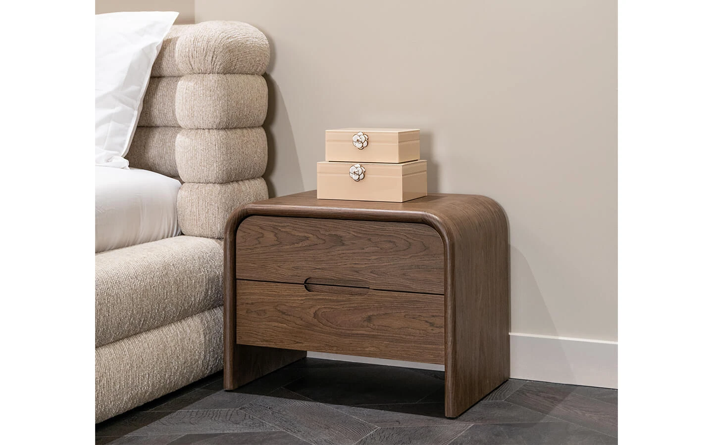 Нощно шкафче BEDFORD BROWN 2 DRAWERS Richmond - 6 - stolbg.com