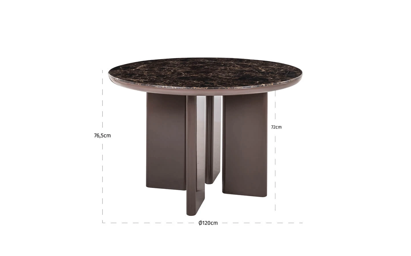 Трапезна маса ALMUNDI CHOCOLAT BROWN Ø120 Richmond - 5 - stolbg.com