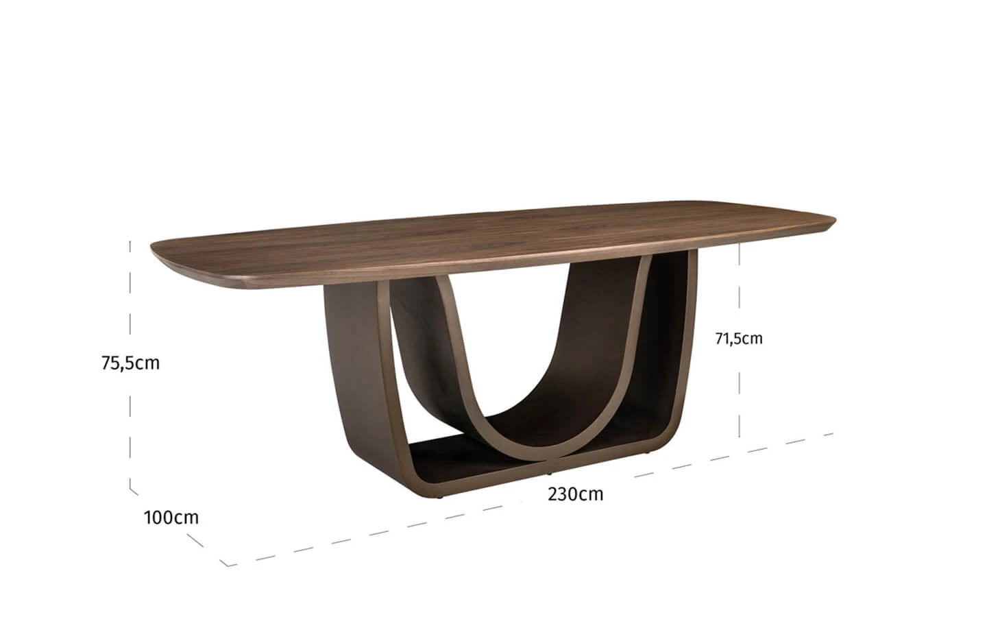 Трапезна маса WINDSOR WALNUT 230 BRASS Richmond - 7 - stolbg.com