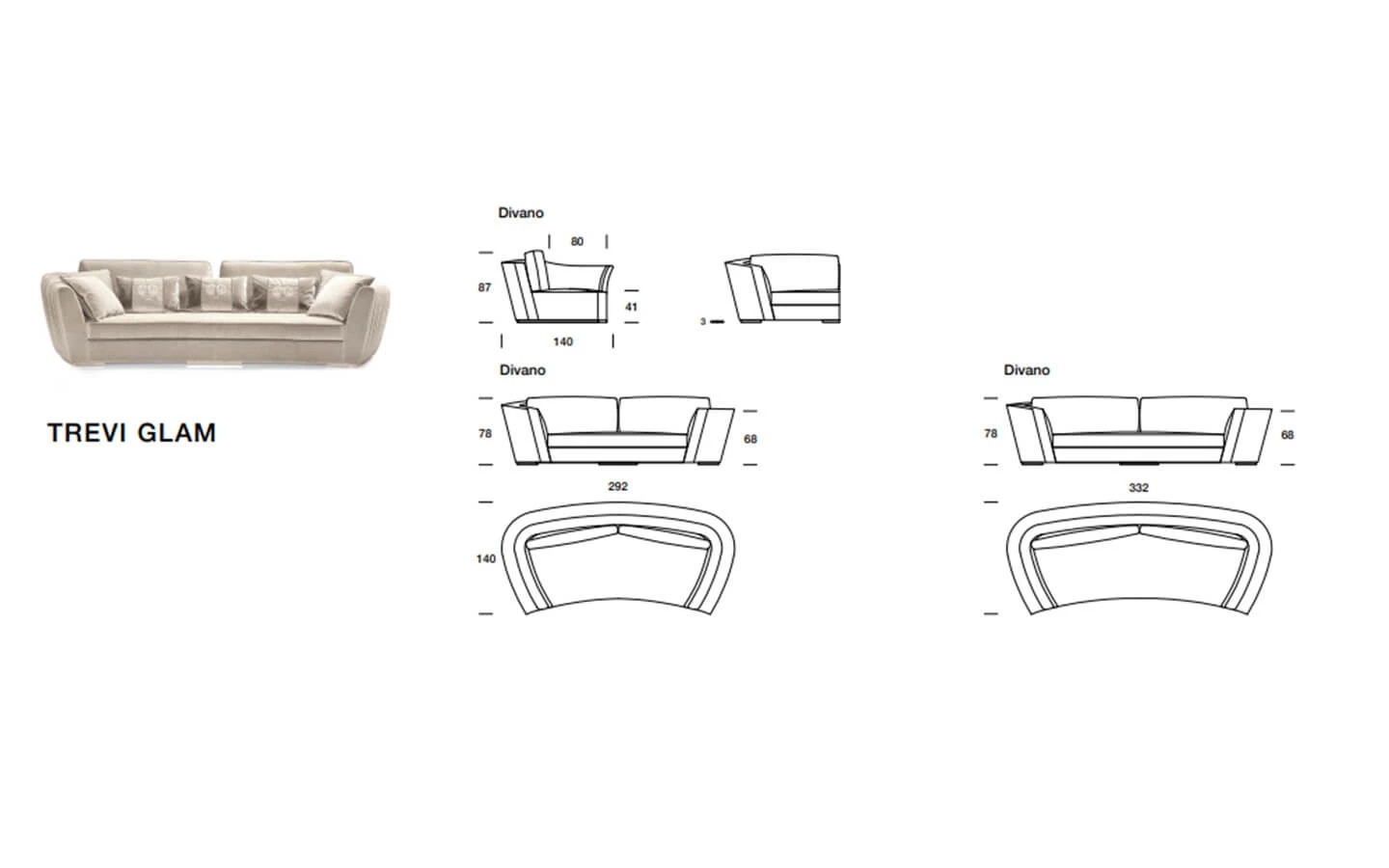Диван TREVI GLAM FormerIn - 7 - stolbg.com