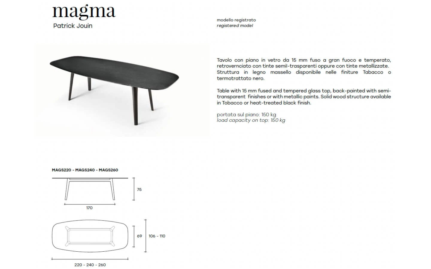 Маса MAGMA FIAM Italia - 17 - Stolbg.com