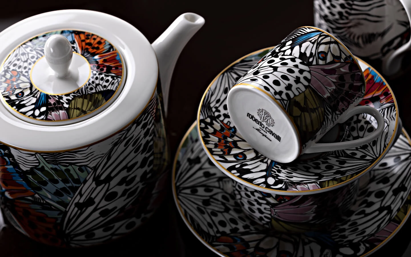 Чаша за кафе с чинийка Mariposa Roberto Cavalli Home Luxury Tableware - 2 - Stolbg.com
