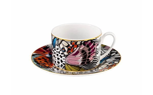Чаша за чай с чинийка Mariposa Roberto Cavalli Home Luxury Tableware - 1 - Stolbg.com