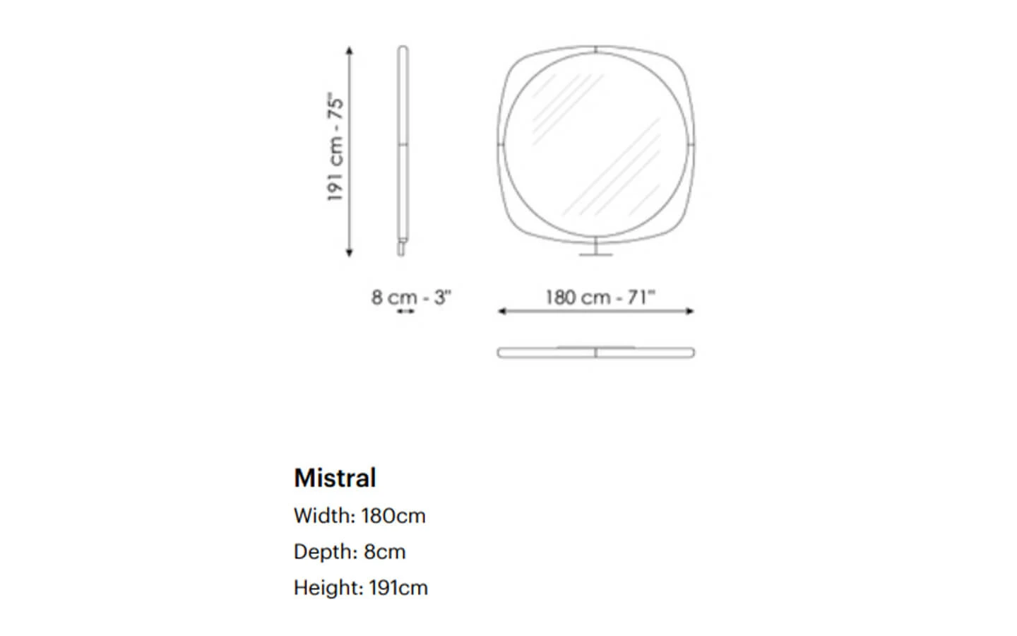 Огледало MISTRAL Bonaldo - 4 - stolbg.com