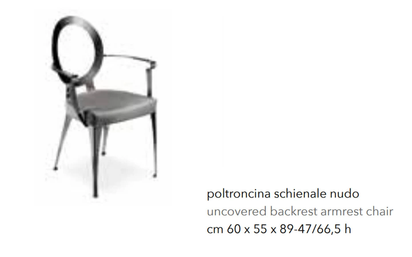Стол MISS UNCOVERED BACKREST WITH ARMS Cantori - 4 - stolbg.com