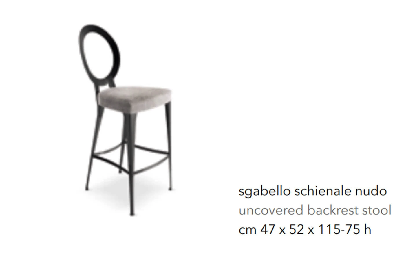 Бар стол MISS UNCOVERED BACKREST Cantori - 4 - stolbg.com