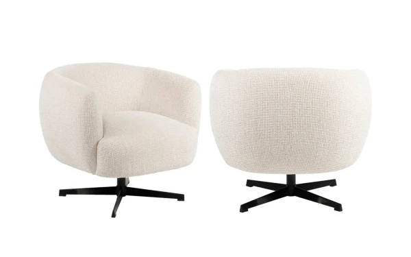 Кресло ESTELLE BEIGE BLOCKWEAVE SWIVEL Richmond - 1 - stolbg.com